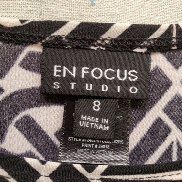 Enfocus Studios Black and White Dress in Size 8 - Picture 4 of 6